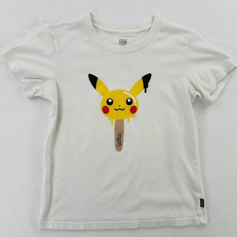 Pokemon Pikachu Shirt Youth XS White UTGP Graphic Tee Short Sleeve Pokeball 2019